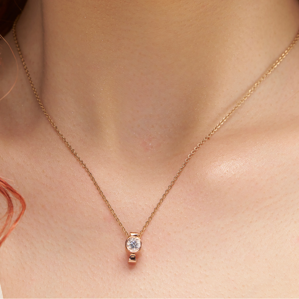 Modern Bezel Solitaire Necklace