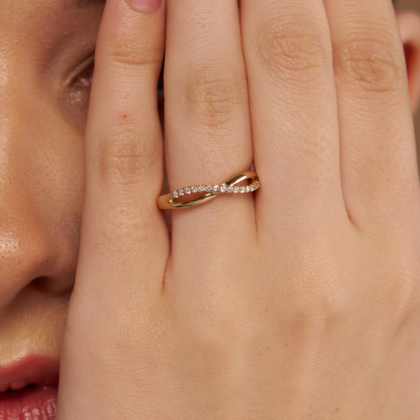 Pave Crisscross Ring