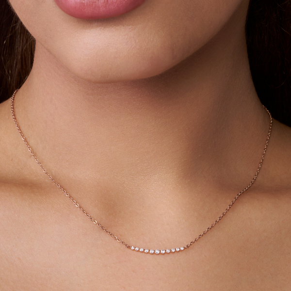 Crystal Curve Bar Necklace