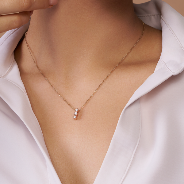Linear Trio Bezel Necklace