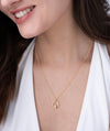 Open Heart Sliding Stone Necklace