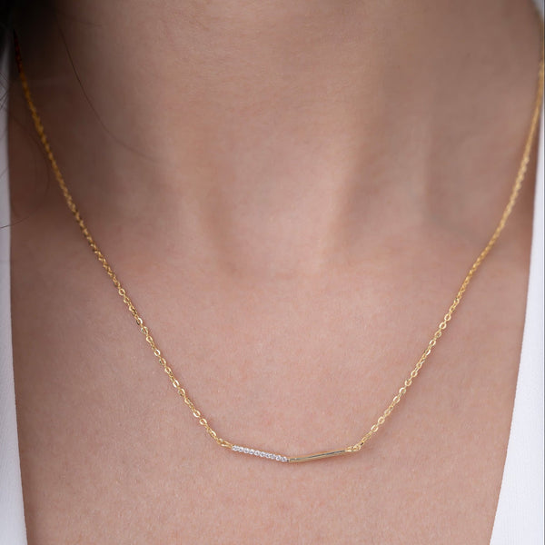 Sleek Asymmetric Bar Necklace