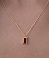 Minimal Red Baguette Pendant