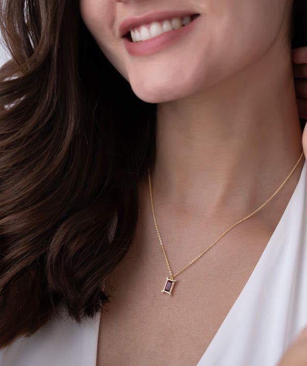 Minimal Red Baguette Pendant