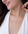 Pink Baguette Solitaire Necklace