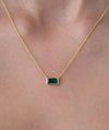 Minimal Green Baguette Pendant