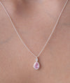 Pink Teardrop Accent Pendant