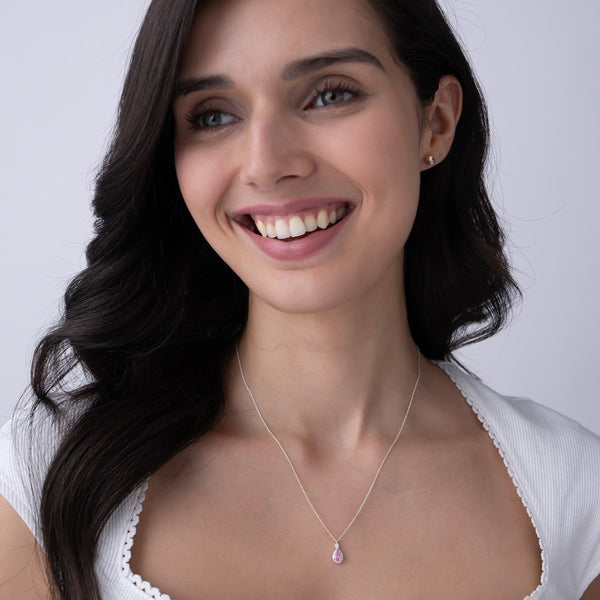 Pink Teardrop Accent Pendant