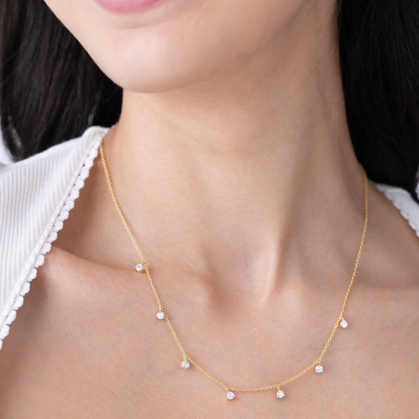 Dainty Crystal Drop Necklace