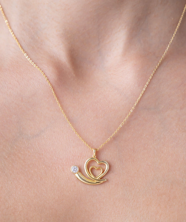 Whimsical Nested Heart Pendant