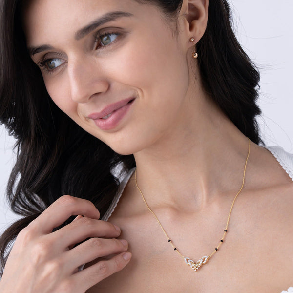 Elegant Leaf Wing Modern Mangalsutra