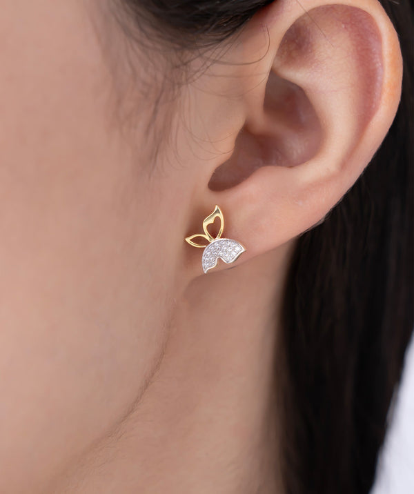 Pave Wing Butterfly Studs