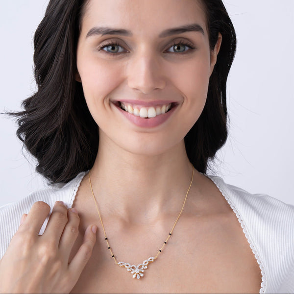 Crystal Floral Vine Mangalsutra