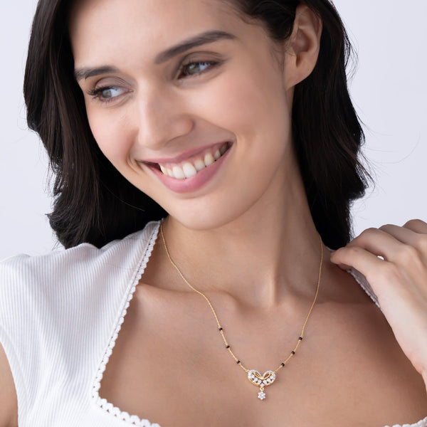 Floral Heart Drop Modern Mangalsutra