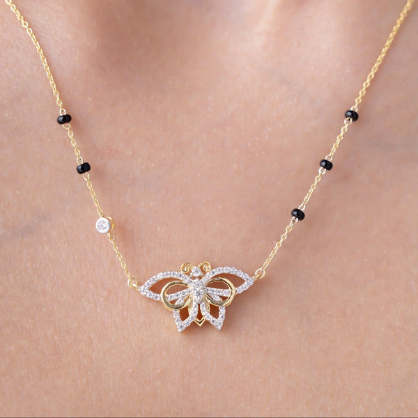 Sparkling Butterfly Modern Mangalsutra